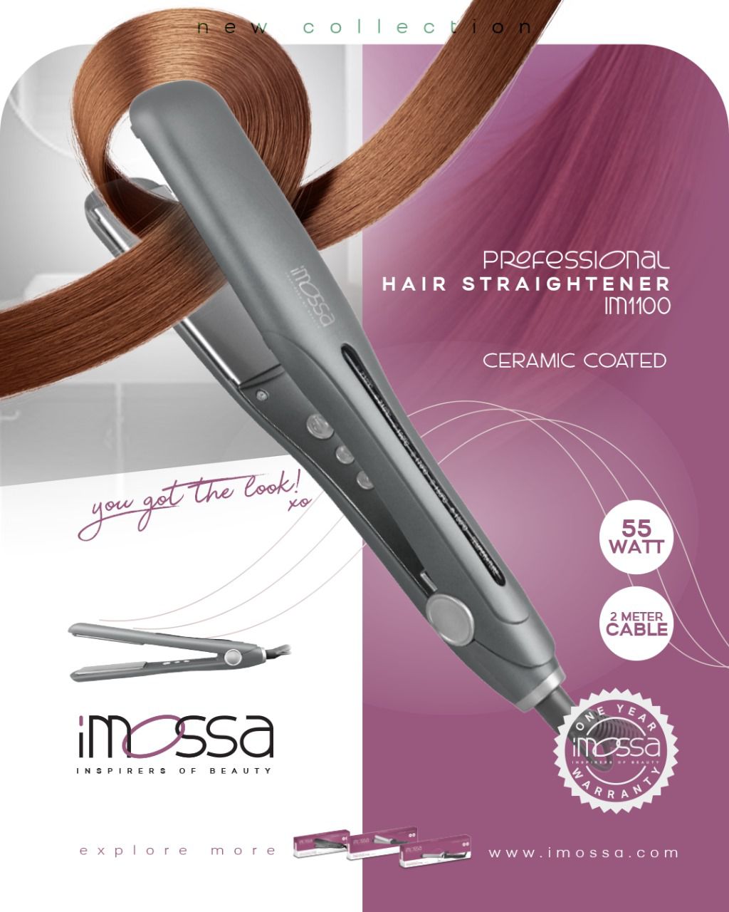 Professional hair straightener Imossa 1100